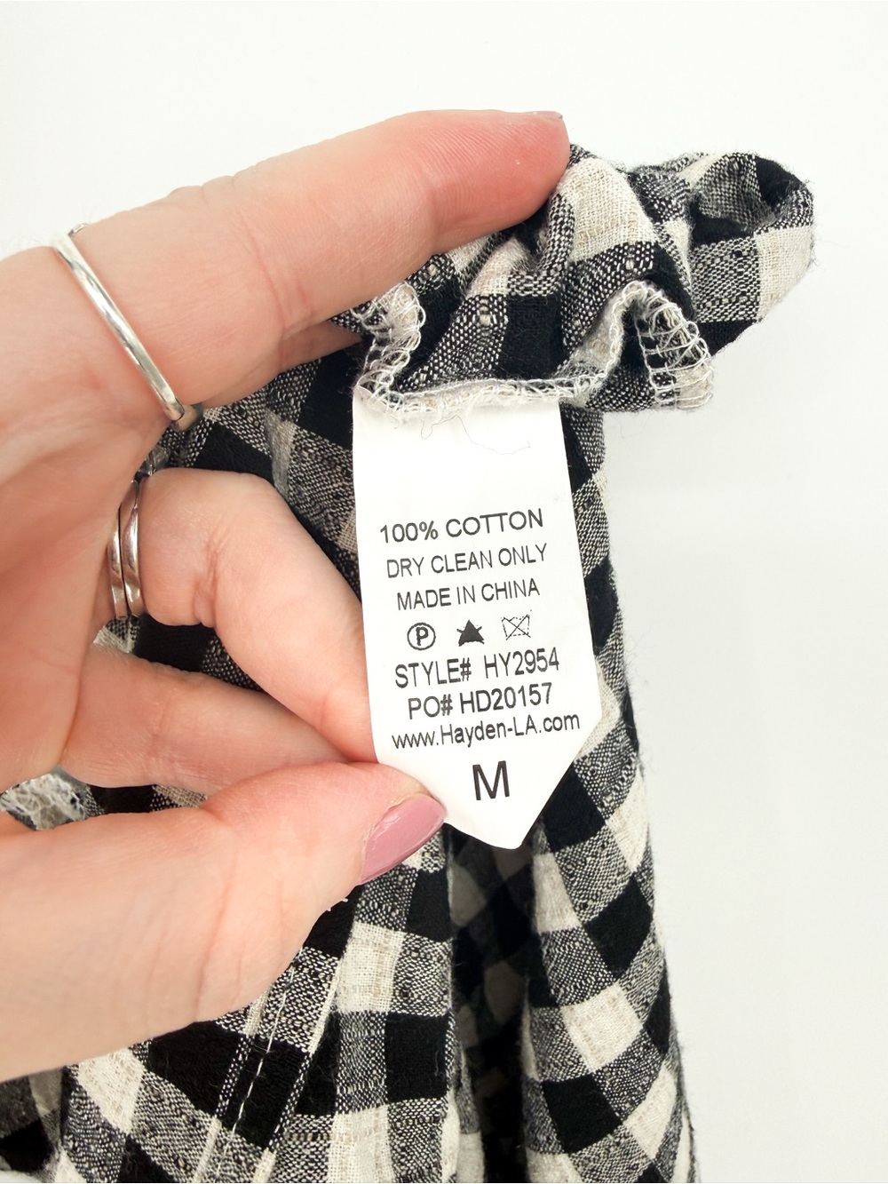 Hayden Los Angeles Gingham Black & White Midi Dress Medium - Picture 9 of 9